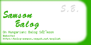 samson balog business card
